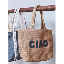 Fabrique de Styles Sac brodé "ciao" en corde de papier et émeraude - Lumi* Sacs Et Cabas