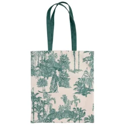 Fabrique de Styles Sac tote bag en coton écru et palmiers émeraude - Mocoa* Sacs Et Cabas