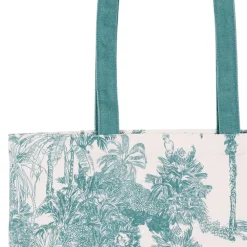 Fabrique de Styles Sac tote bag en coton écru et palmiers émeraude - Mocoa* Sacs Et Cabas