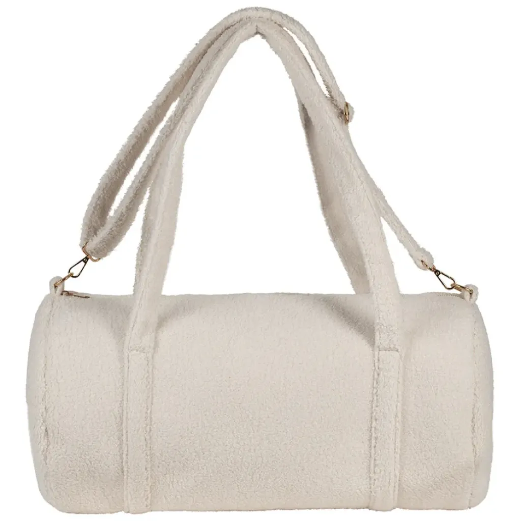 Fabrique de Styles Sac weekend en tissu bouclette écru - Bowling* Sacs Et Cabas