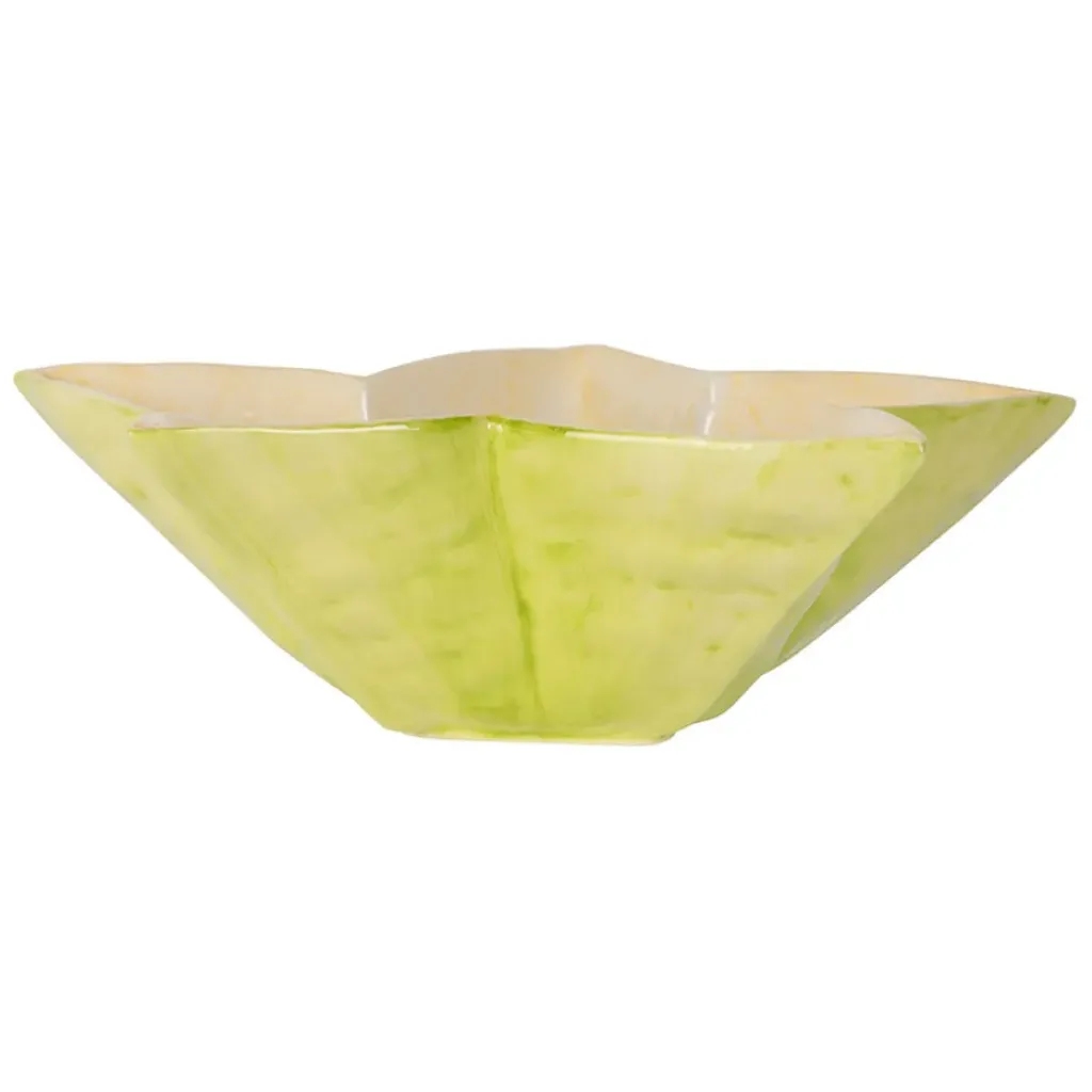 Fabrique de Styles Saladier étoile de mer en dolomite vert et jaune d28cm* Plats Et Saladiers