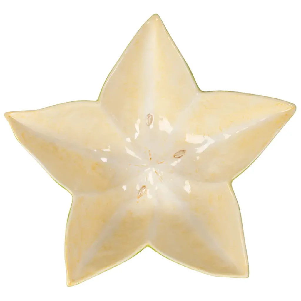Fabrique de Styles Saladier étoile de mer en dolomite vert et jaune d28cm* Plats Et Saladiers