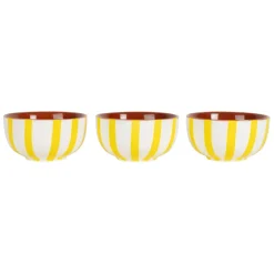 Fabrique de Styles Service apéritif 3 bols en grès blanc et jaune - Alaria* Bols Et Coupelles