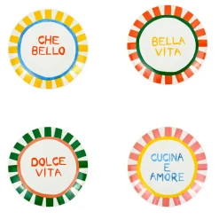 Fabrique de Styles Set de 4 assiettes à dessert en porcelaine d19cm - Dolce Vita* Assiettes