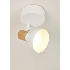 Fabrique de Styles Spot 1 lumière en métal effet bois - alvar* Suspensions