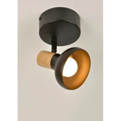 Fabrique de Styles Spot 1 lumière en métal et effet bois - Alvar* Suspensions