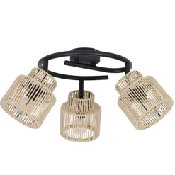 Fabrique de Styles Spot 3 lumières en métal et cordelette d47cm - Cancun* Suspensions