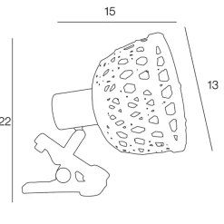 Fabrique de Styles Spot à pince en métal et bambou h15cm noir - kami* Suspensions