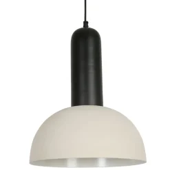 Fabrique de Styles Suspension en fer d30xh36cm noir et écru - Arty* Suspensions