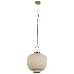 Fabrique de Styles Suspension en lin et doré d35cm - Calypso* Suspensions