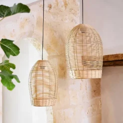 Fabrique de Styles Suspension en rotin et fer d34cm - Bohème* Suspensions