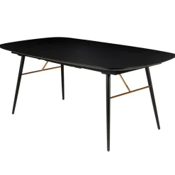 Fabrique de Styles Table à manger avec allonge en placage chêne noir 180x105cm - Verona* Table De Salle À Manger