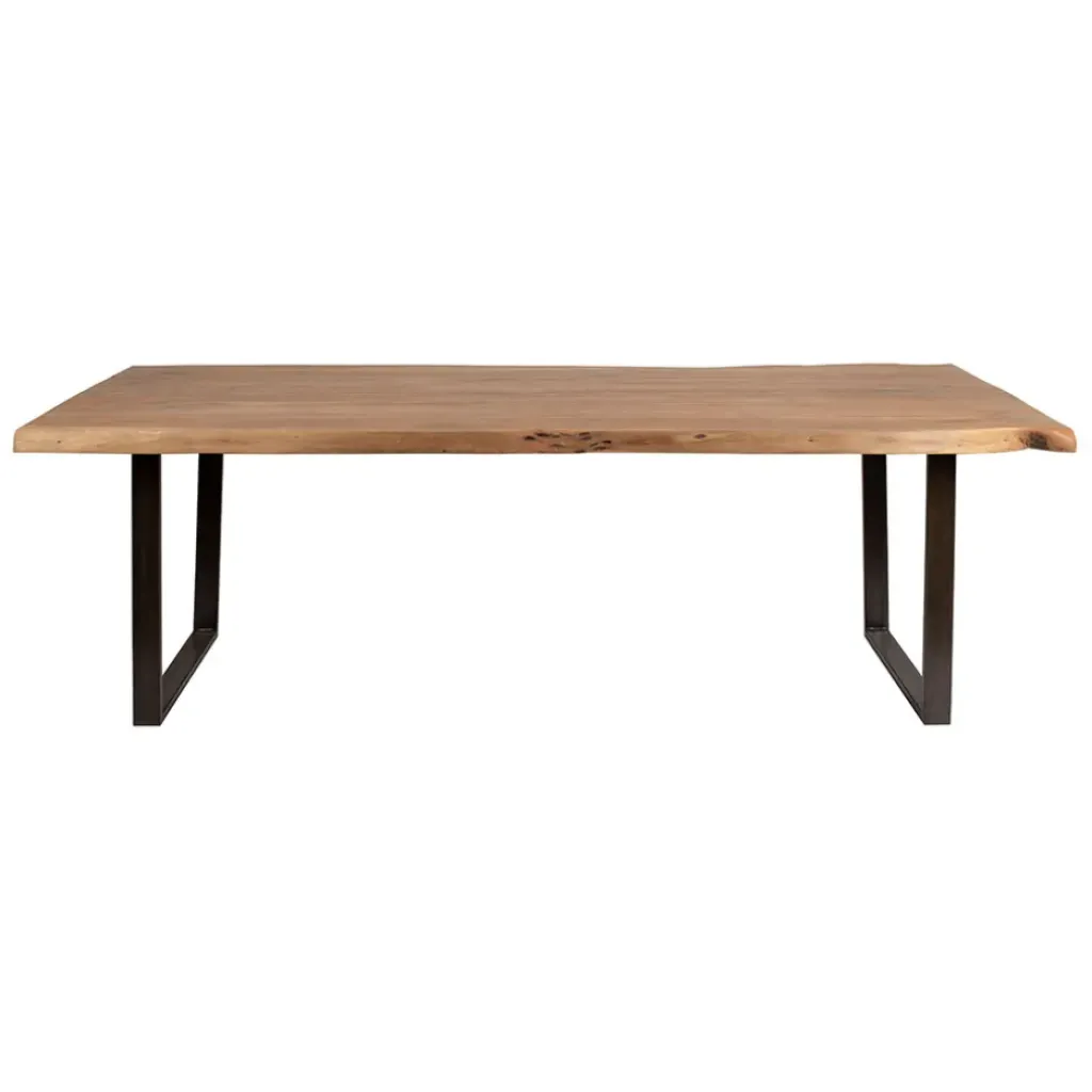 Fabrique de Styles Table à manger en acacia massif et pieds en fer noir 200x100cm - Factory* Table De Salle À Manger