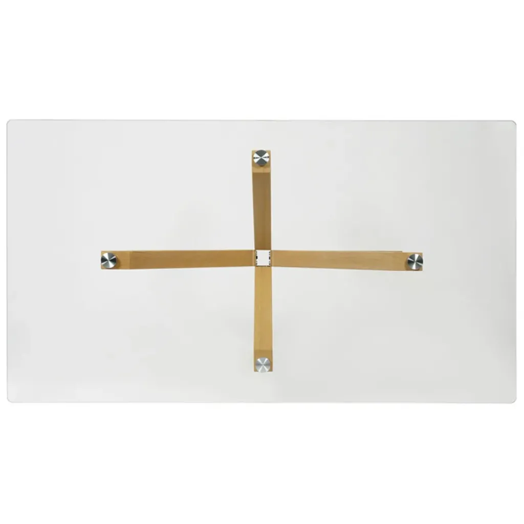 Fabrique de Styles Table à manger en verre trempé et métal 160x90cm - Adela* Table De Salle À Manger