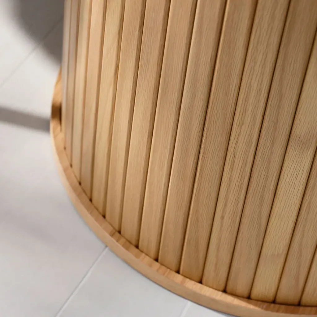 Fabrique de Styles Table à manger ronde en placage chêne d120cm - nola* Table De Salle À Manger