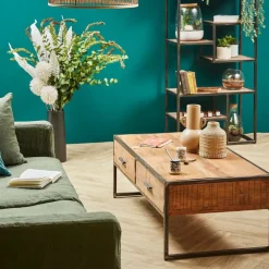 Fabrique de Styles Table basse en acacia et fer noir 120x60cm - Factory* Table Basses