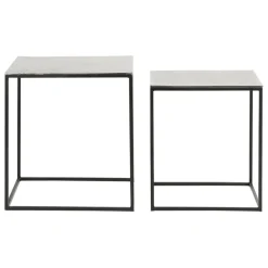 Fabrique de Styles Table basse gigogne carrée (lot de 2) en aluminium et fer - Felia* Table Basses