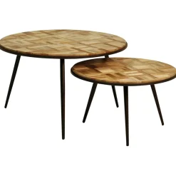 Fabrique de Styles Table basse gigogne ronde (lot de 2) en teck - Wally* Table Basses