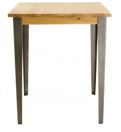 Fabrique de Styles Table de bar carrée en chêne massif et pieds acier 90x90 cm - Manny* Tables Hautes