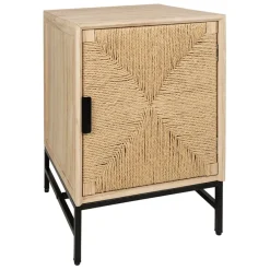 Fabrique de Styles Table de chevet 1 porte en naturel et noir - Kenda* Tables De Chevet