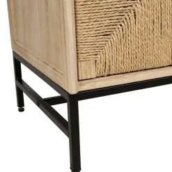 Fabrique de Styles Table de chevet 1 porte en naturel et noir - Kenda* Tables De Chevet