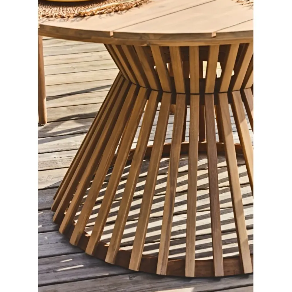 Fabrique de Styles Table de jardin ronde en acacia écru d130cm - Minga*Enfant Tables De Jardin|Jardin