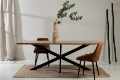 Fabrique de Styles Table de repas en acacia et pieds en fer noir 220x100cm - Brooklyn* Table De Salle À Manger