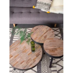 Fabrique de Styles Table d'appoint ronde en teck - Suri* Bouts De Canapé Et Tables D'appoint