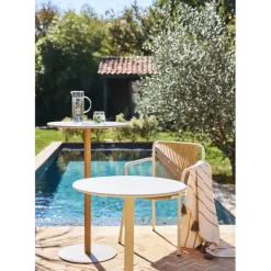 Fabrique de Styles Table haute d'extérieur ronde en acier d60xh100cm - Ajay*Enfant Tables De Jardin|Jardin