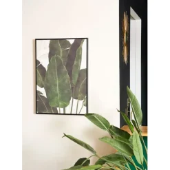 Fabrique de Styles Tableau en toile encadré feuilles 52x72cm - Gallery* Tableaux Et Toiles