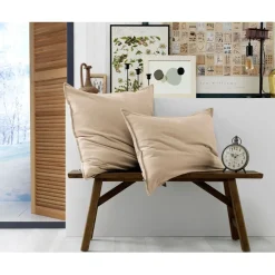 Fabrique de Styles Taie d'oreiller en flanelle sable 50x70cm - Candice* Taies Et Traversins