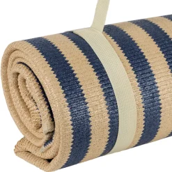 Fabrique de Styles Tapis de plage en tissu rayé et naturel 180x120cm - Medi* Draps De Plage Et Foutas