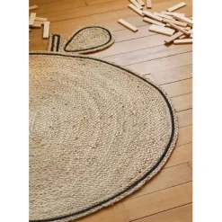 Fabrique de Styles Tapis pomme en jute et coton d100cm - Les fruits*Enfant Déco
