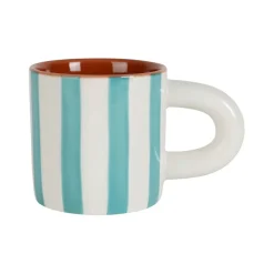 Fabrique de Styles Tasse à café en grès rayée et blanc 17cl - Alaria* Tasses Et Mugs