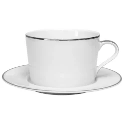 Fabrique de Styles Tasse et sous-tasse en porcelaine blanc et platine - ginger* Tasses Et Mugs