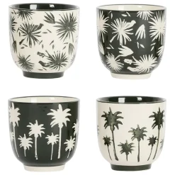 Fabrique de Styles Tasses x4 palmier 17.5cl en grès - palmea* Tasses Et Mugs