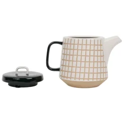 Fabrique de Styles Theiere en grès banc et beige - courba* Théières Et Cafetières