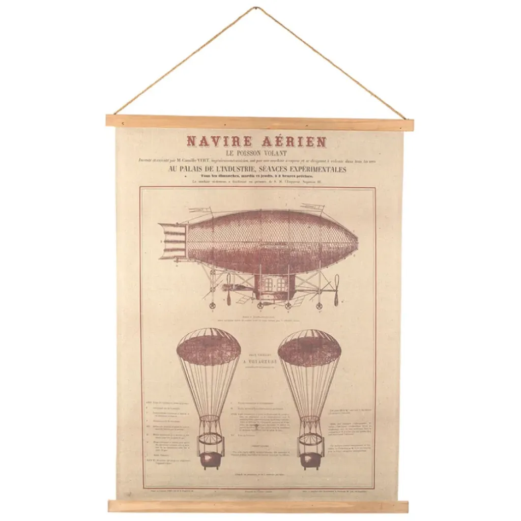 Fabrique de Styles Toile en tissu Navire Aerien 65x85cm - Aerien* Tableaux Et Toiles