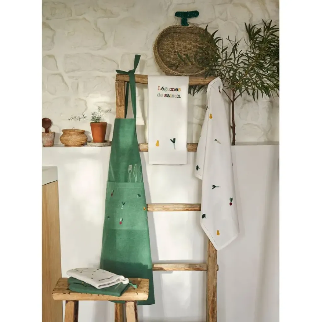 Fabrique de Styles Torchon en coton écru 70x50cm - P'tit Légumes* Torchons, Tabliers Et Maniques