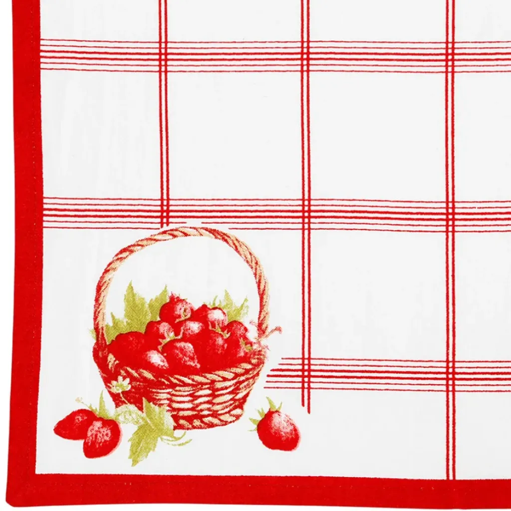 Fabrique de Styles Torchon en coton 50x70cm - Fraises* Torchons, Tabliers Et Maniques