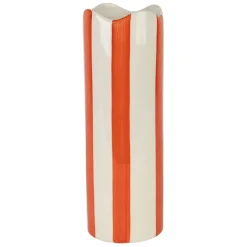 Fabrique de Styles Vase cylindre en grès rayé et blanc h23cm - Artist* Vases Et Soliflores