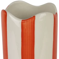 Fabrique de Styles Vase cylindre en grès rayé et blanc h23cm - Artist* Vases Et Soliflores
