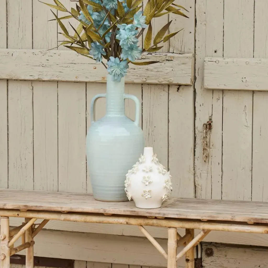 Fabrique de Styles Vase dame jeanne en grès fleurs h25cm - Delicio* Vases Et Soliflores