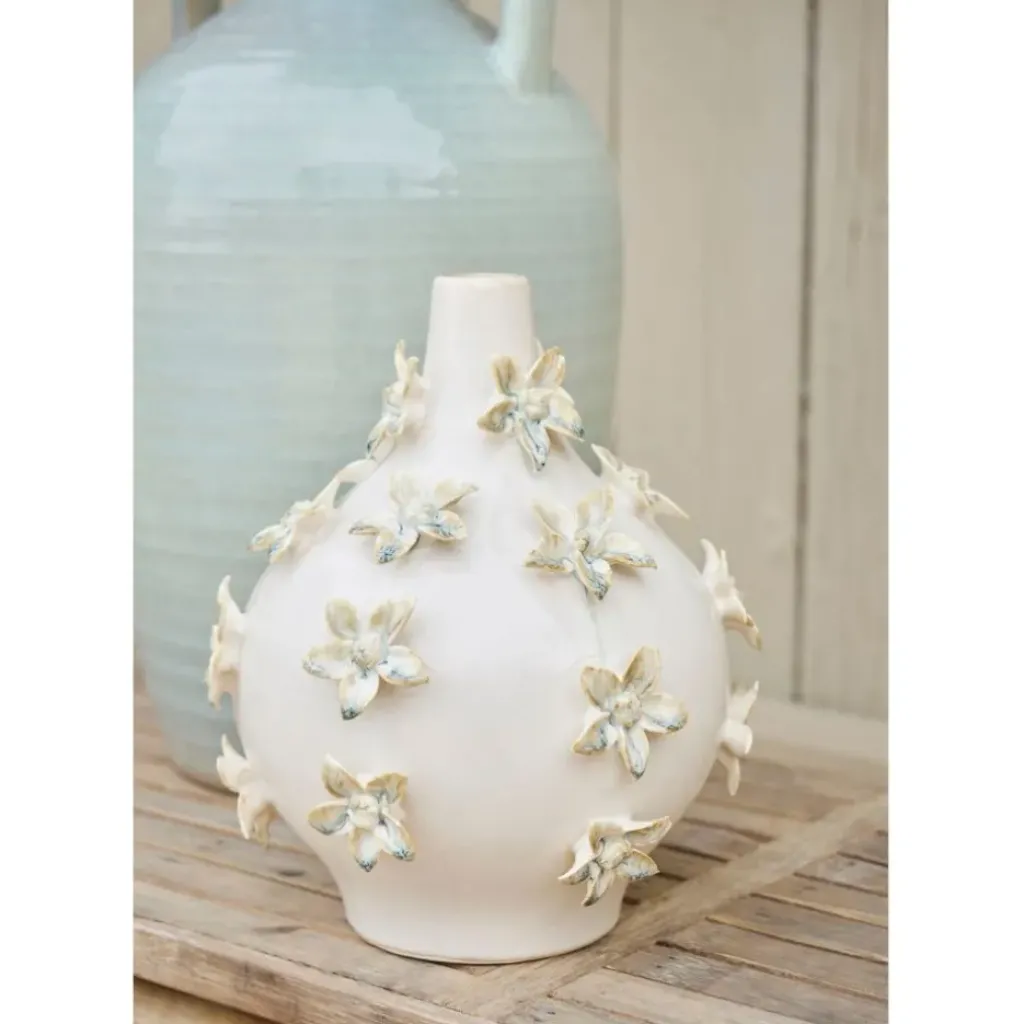 Fabrique de Styles Vase dame jeanne en grès fleurs h25cm - Delicio* Vases Et Soliflores