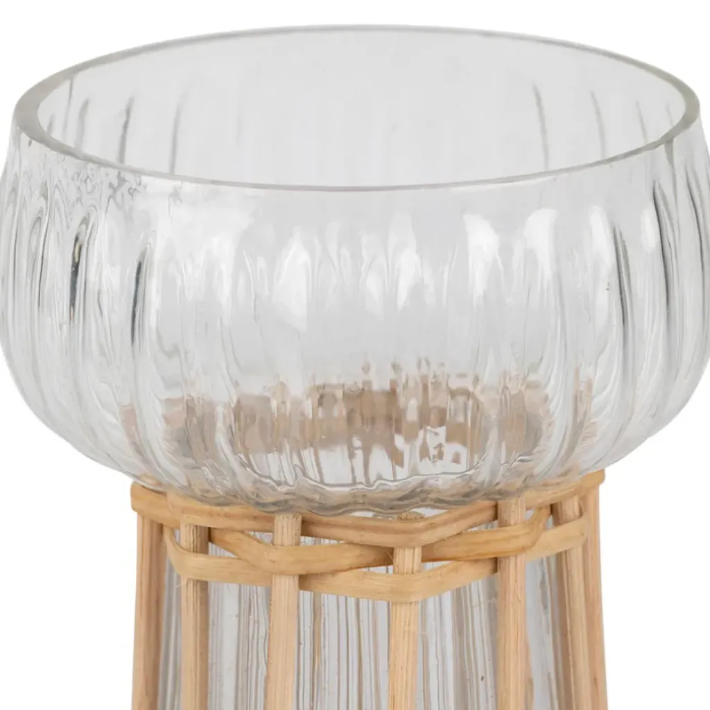 Fabrique de Styles Vase en verre et bambou h15cm - Vanier* Vases Et Soliflores