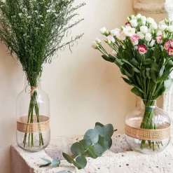 Fabrique de Styles Vase en verre et rotin h23cm - Fantine* Vases Et Soliflores
